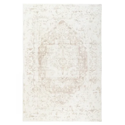 Miss Amara Cabanela Cream and Beige Distressed Washable Rug