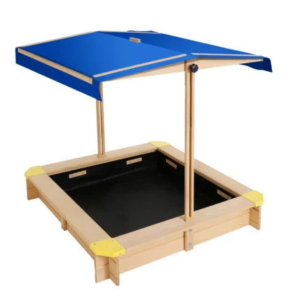 Keezi Kids Sandpit Square with Canopy and Large Seat 110cm