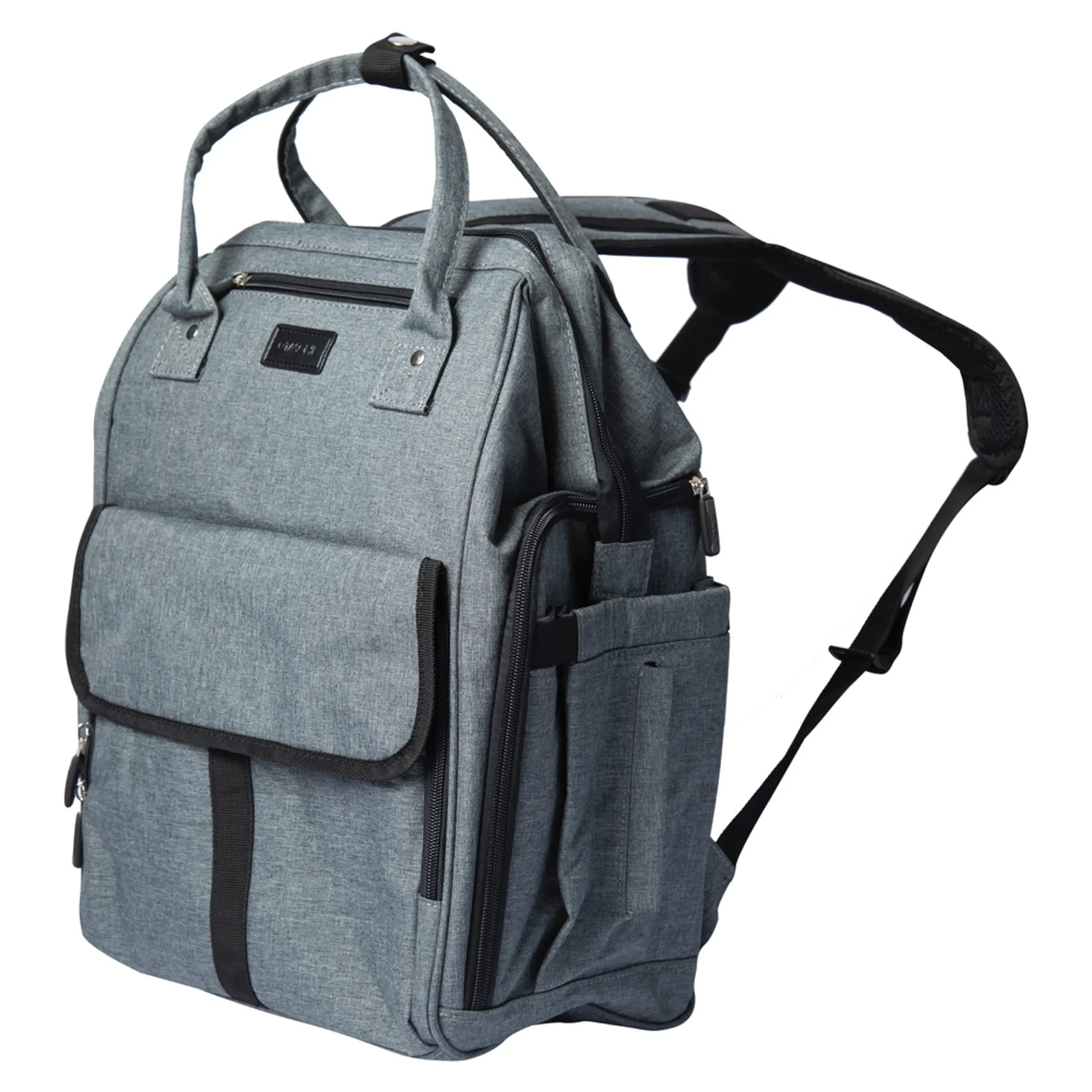 372_Latasche_Urban_Nappy_Backpack_-_Grey_with_Black_Trim