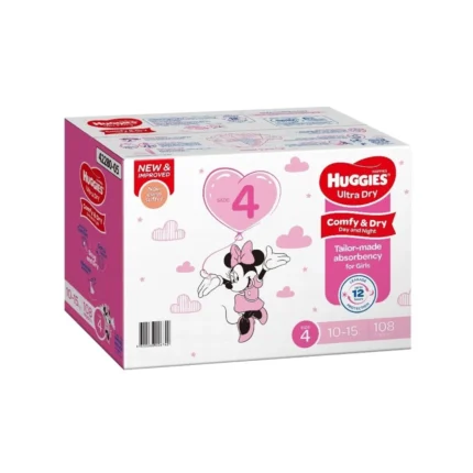 Huggies Nappies Mega -Toddler Girl Size 4 - 108 Pack