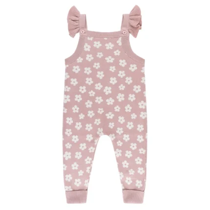 Kynd Baby Romper Gots Frill Knit Lilac Ditsy